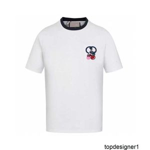 Designer Correct en geverifieerd 2024 zomer luxe fruitpatroon T-shirt met korte mouwen voor heren en dames P23K