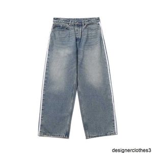 Designer Version correcte 23SS Haut de gamme B-Famille Jeans Casual Mode polyvalente Pantalon droit pour hommes et femmes MX0U