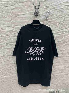 Designer Correct Version B Marathon imprimé à manches courtes Jindian Running T-shirt imprimé en coton pour hommes lâche et polyvalent pour hommes et femmes ZOV0