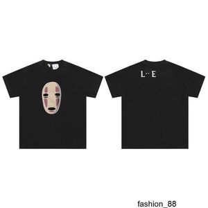 Designer Version correcte de Lo Yiwei 2024 Qianyou Qianxun sans visage hommes brodés hommes et femmes décontractés T-shirt à manches courtes en vrac FZ86