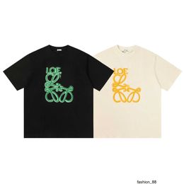 Designer correcte versie van Lo yiwei inkjet bedrukte letter geborduurd logo casual losse korte mouwen t-shirt vyjz