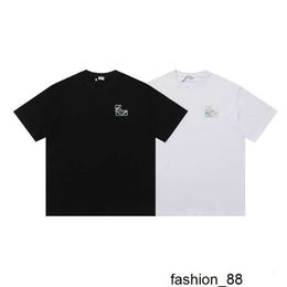 Designer Correcte versie van LO Yiwei zomer driekleurig geborduurd klein label heren en dames los T-shirt met korte mouwen voor koppels 02XB