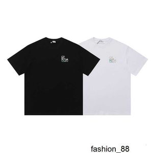 Designer Version correcte de LO Yiwei été trois couleurs brodées petite étiquette hommes et femmes T-shirt à manches courtes en vrac pour les couples 02XB