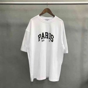 Ontwerper balanciagas t-shirt Lente En Zomer Balencigas Vrouwen Milieubescherming Slogan Pijl Korte Mouw Unisex Losse En Veelzijdige Half