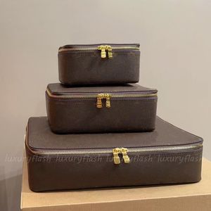 Bolsas de cosméticos de diseñador Joyero Caja de almacenamiento para mujer Moda Vintage Estuches de viaje Bolsa Cremallera de alta calidad 3 Tamaño