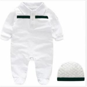 Diseñador de ropa de bebé recién nacido de algodón conjuntos de lujo de manga larga mamelucos de bebé Ropa infantil bebé niños niñas monos + sombrero conjuntos conjunto 0-24 meses