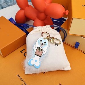 Ontwerper Coulples Sunflower Key Wallet Luxuremerk Fawn Sea Lion Hairball Schoudertas Boeken Bagage Paarden Keychain Women Men 261R