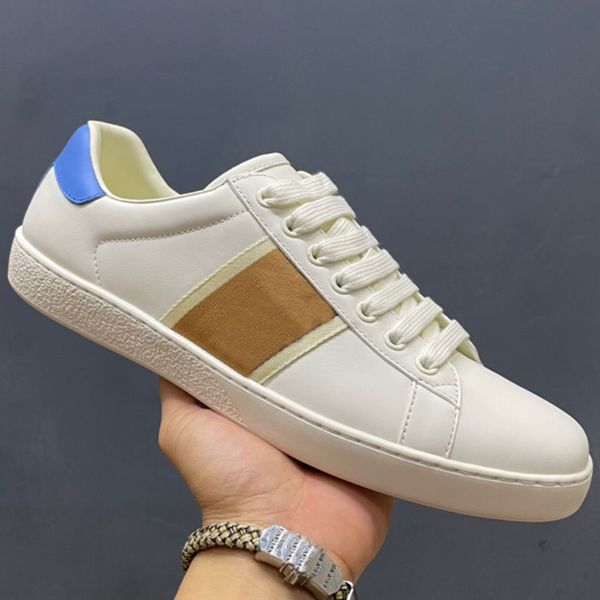 Designer Couple Sports Chaussures blanches Hommes ou Femmes Shopping en plein air Vamp Cowhide Semelle extérieure originale Top Qualité Personnalisation Mode Loisirs Sauvage Confortable