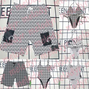 Ontwerper Paar Badmode Letter Print Eendelig Badpak Vrouwen Bikini Set Zomervakantie Strand Shorts Zwembroek