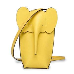 Ontwerper Koe Baby Mini Olifant Leuke Schouder Messenger Bag Vrouwelijke Meisjes Mode Echt Leer Zacht Kleine Kaart Telefoon Portemonnee