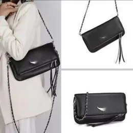 Designer koeienhuid Zadig Voltaire crossbody schoudertas Beroemd vleugelpatroon damesenvelop Messenger Bag Luxe handtas Mode geklonken Hobo Baguette kettingtas