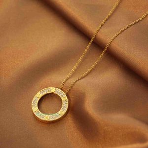 Ontwerper Craitrie Nacklace Man Zirkonium 18k gouden ring ketting titanium stalen ketting kleurloze luxe en unieke ontwerpkraag