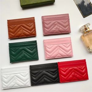 Designer Credit Card Wallet Bank Cards Holder Water Ripple Leather Wallets Femmes et Hommes Argent Simple Business Fashion Holders for Box