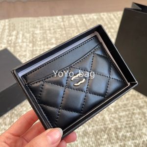 Designer Credit ID -kaarthouder Sheepskin Leather Wallet Money Bags Plaid Cardholder Case For Men Women Fashion Mini Cards Bag Coin Purse
