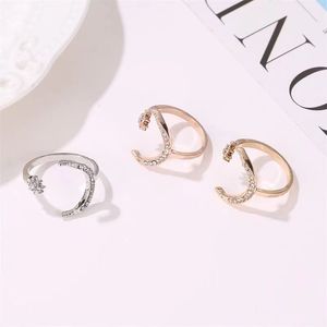 Designer Crescent Ring Nieuwe prachtige damesring Star Moon Open Ring