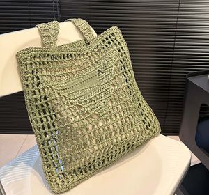 Designer Crochet Tote Fashion Mesh Hollow S Sac de paille de vacances Sac à provisions tissées