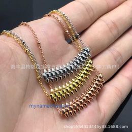 Designer Croitrres Nacklace Simple Set Pendant Collier Direct New Willow Nail V Gold High Version Bullet Head Couple Red Jewelry