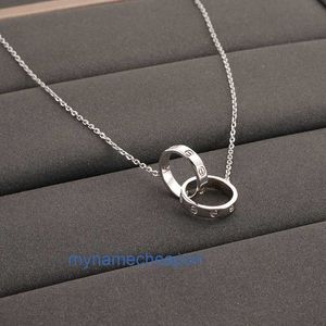 Designer Croitrres Nacklace Simple Set Pendant S925 Fashion Double Ring Collier Full Sky Star Diamond CNC Valentin Day Gift Light Lock