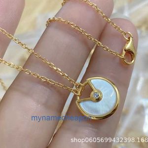 Ontwerper Croitrres NACKLACE Simple Set Pendant V Gold High Version Talisman ketting 18K Rose Natural White Fritillaria Agate Collar Chain