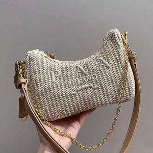 Diseñador Bolso de bolso de cuerpo de cruz de paja 2024 Bolsas de paja Mujer bolsas de hombro Hobos Bolsa de axila Puga diseñadora Lady Beach Travel Crossbody Baguettes 2656