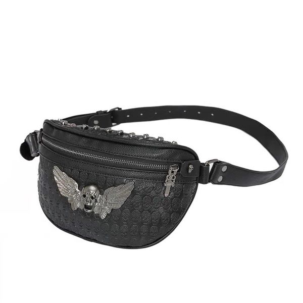 Designer Cross Body Taille Sac Messenger Sac pour femmes Sacs à bandoulière de luxe Satchel Pochette Bretelles réglables Éléments Punk Skull Metal Purse HBP