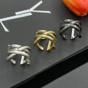 Designer Cross Ring luxe voor vrouwen ontwerper Open-ended ring sliver mode klassieke sieraden Paar stijlen Verjaardagscadeau Bruiloft Liefhebbers Geschenken