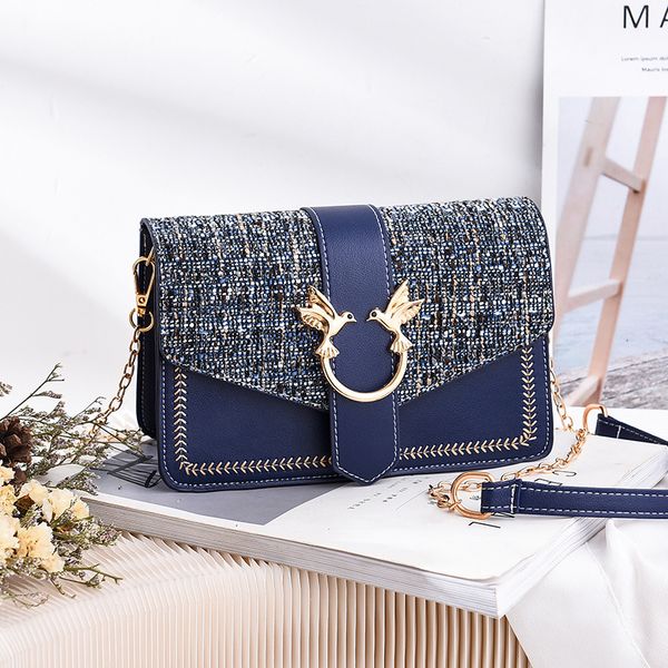 Bolso bandolera de diseñador Bolso de cadena Bolso de mano con solapa para mujer Totes de maquillaje Bolsos de hombro Monedero Monedero de moda Portatarjetas de pájaros dobles Cintura cuadrada Mensajero de cuero para mujer