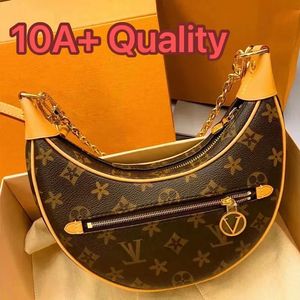 Bolso cruzado de diseñador Loop Croissant Hobo Cadena Bolsos de hombro de lujo Cosméticos Media luna Bolsa Monederos Bolsos marrones Borsa dicky0750 PRPU 81098 sling bag marel