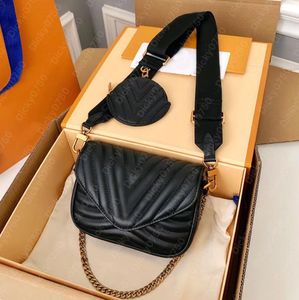 Designer sac à bandoulière femmes sacs à bandoulière Luxe nouvelle vague rabat sac de messager dame cuir Cross Body chaîne noir sac à main sacs sacs à main sac à bandoulière