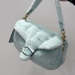 Designer Crossbody Bags Couro Genuíno Shearling Tabby 26cm Retro Plush Flip Top Bag