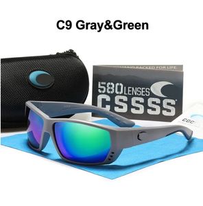 Designer Crosta 580p Lens Men Lunettes de soleil Lunettes de soleil Designer Sunglasses pour les hommes Sports Sports Pêche Pêche Miroir Blue Red Lens