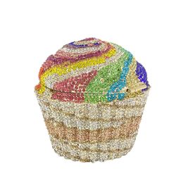 Designer Crystal Avondtas Mode Cupcake Diamond Clutch Bag Soiree Portemonnee Dames Bruiloft Bruid Cake Handtassen