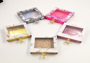 Designer Crystal poignée boîte à cils carrée vide boîte d'emballage de faux cils faux 3d vison cils boîtes faux cils bande diamant aimant4677220