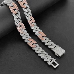 Designer Cuban Link Chain Hanger Kettingen 15 mm Hot verkopen Hoogwaardige Cubaanse linkketting Kettingen Hip Hop Iced Pave Full CZ Diamond Necklace voor mannen