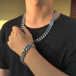 Designer Cubaanse ketting Fashion Hip-hop stalen titanium paar mannelijk getij knappe hete meid straat oogverblindende ketting