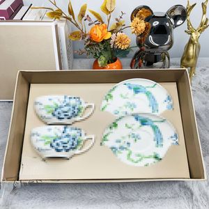 Designerbekers en schotels stelt Engeland Wedg Jade Phoenix Afternoon Tea Set Gift Box Coffee Flower Tea Cup