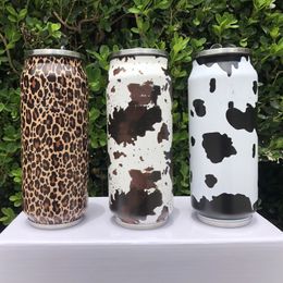 Designerbekers met logo avontuur luipaard koeontwerp tuimelaars hanteren deksels auto mokken vacuüm geïsoleerde drinkwaterflessen