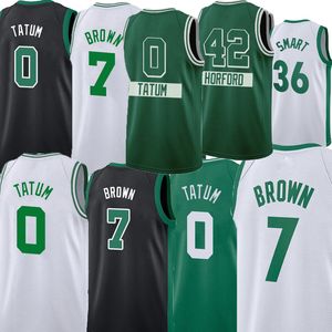 Designer Custom Basketball Jerseys Heren Jayson 0 Tatum Jaylen 7 Brown White 9 Al 42 Horford 44 Retro Rondo Kevin 5 Garnett Paul 34 Pierce Malcolm Brogdon Smart 36 Shirt