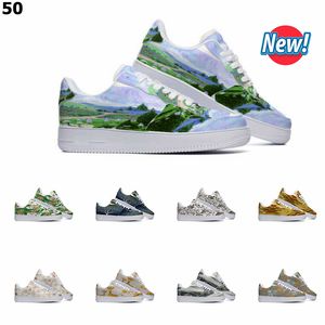 Designer personnalisé chaussures hommes femmes peint à la main mode décontracté hommes formateurs plats sport en plein air Sneaker Color9