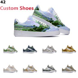 Designer Custom schoenen Running schoen Men Women Hand geschilderd anime mode flat heren trainers sport sneakers color42
