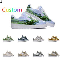 Diseñador de zapatos personalizados Zapatillas para correr Hombres Mujeres Pintado a mano Anime Moda Zapatillas de deporte para hombre Zapatillas de deporte al aire libre Color1