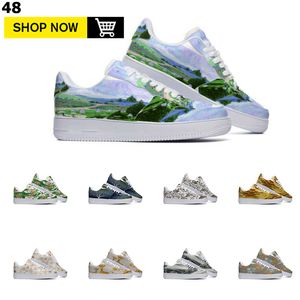 Designer Custom schoenen Running schoen mannen dames handgeschilderde anime platte heren trainers sport sneakers color48