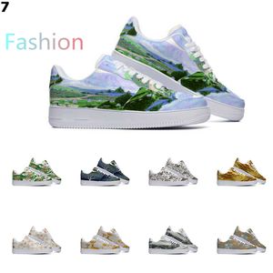 Designer personnalisé chaussures chaussures de course hommes femmes peint à la main Anime plat hommes formateurs sport Sneaker Color7
