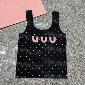 Strass Letter Vrouwen Tanks Singlets Sexy Cropped Tank Tops Luxe Designer Knits Casual Dagelijks Zomer Singlet Blouse