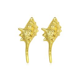 Diseñador Cute Little Conch s925 Pendientes de plata Pendientes de marca para mujer Chapado en oro de 18 k Pendientes de pareja Pendientes femeninos Joyería Turismo costero Regalo de recuerdo al por mayor