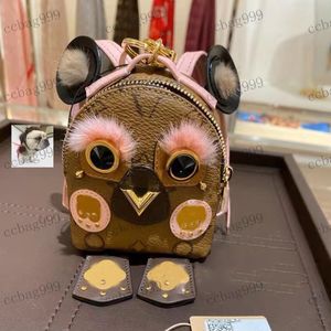 Designer Mignon Hibou Porte-Monnaie Petit Pendentif En Cuir Imprimé Rhindiamond Accessoire Sac À Clés Avec Chaîne Sacs À Bandoulière Sac À Main Mini Étui De Maquillage Titulaire De La Carte 8x10cm