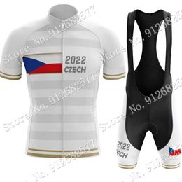 Dise￱ador Cycling Jersey Checo National 2022 Set Summer Men White Clothing Road Bike Camisetas traje Babero de bicicleta pantalones cortos MTB ROPA MAILLOT