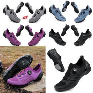 Zapatos de ciclismo de diseño Hombres Deportes Dirt Road Bike Zapatos Fdlat Speed ​​Ciclismo Zapatillas Pisos Bicicleta de montaña Calzado SPD Tacos Zapatos 36-47 GAI