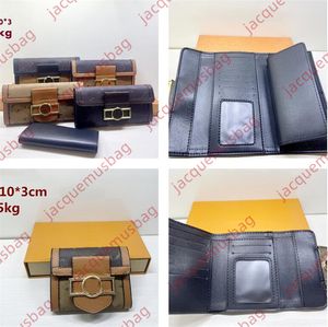 Ontwerper Dauphine Short Long Wallet M68725 Koppelingszakken Hand lange portefeuilles kaarthouder vrouwen pu lederen munt portemonnee luxe mannen unisex krediet 2 st