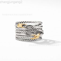 Designer David Yuman David Yuman Bijoux Bracelet Xx 925 Sterling Silver Multi Layer Twisted Wire Ring